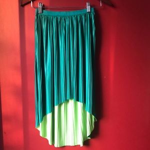High Low Pleated Reversible Skirt